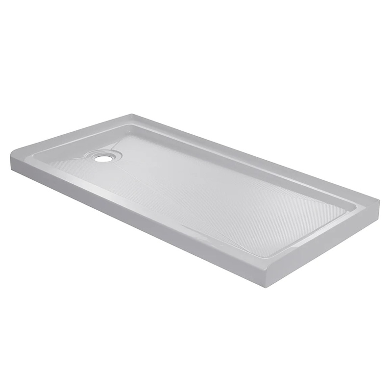 White Acrylic Single Threshold Shower Base 60" x 30"