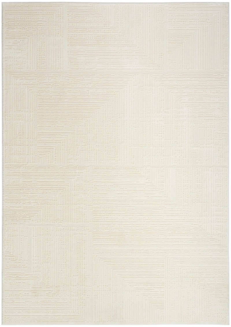 Sustainable Trends Ivory Polyester Farmhouse Area Rug - 6 ft x 9 ft