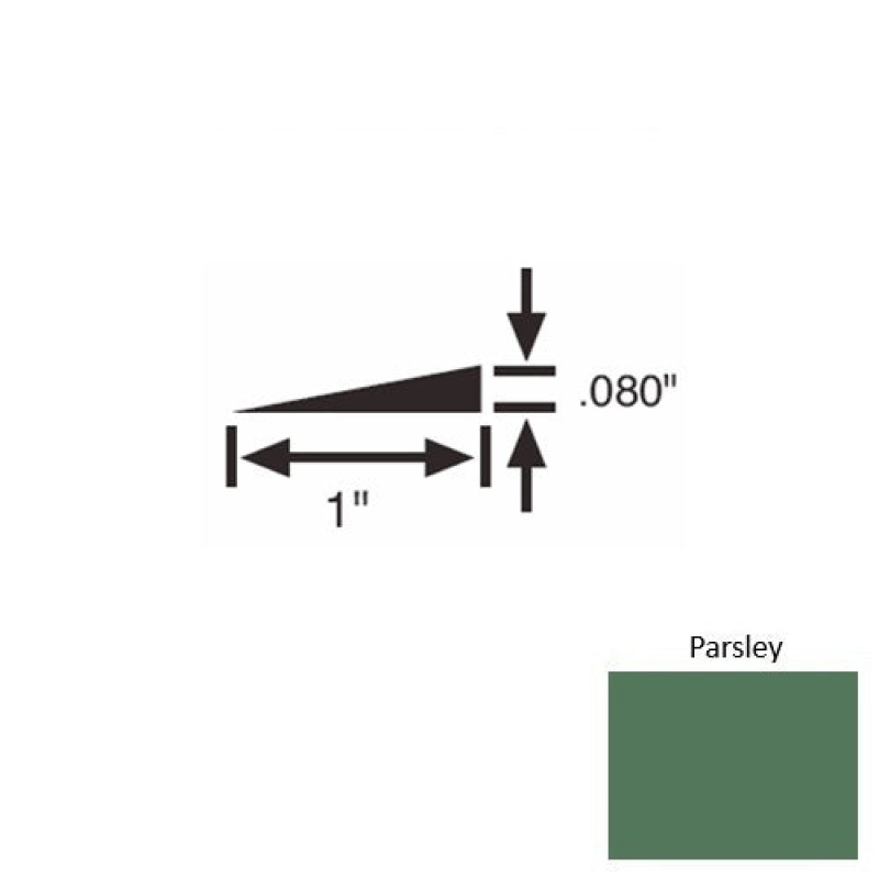 Solid 21 Parsley Rubber Reducer Strip - 1" X 9 Ft (108") X 0.080"