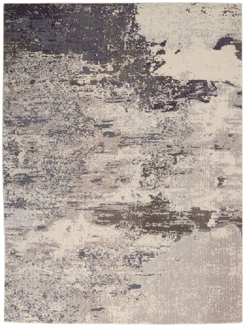 Celestial Ces02 Ivory / Grey Polypropylene Modern Area Rug