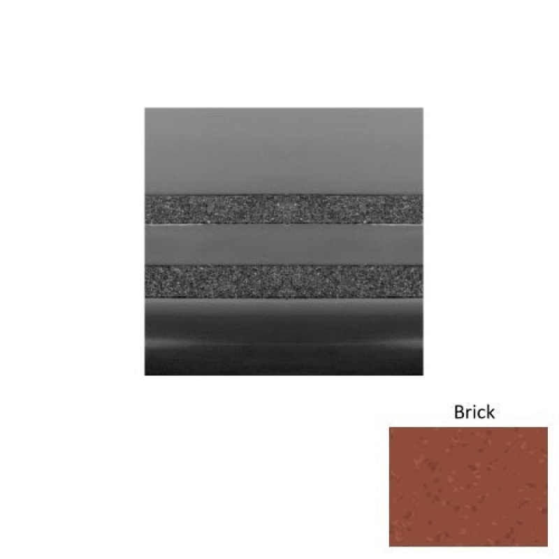 Symmetry 41 Brick Heavy Duty Rubber (Rd) With Galley Red Abrasive Strip Stair Tread With Dupont Kevlar - Smooth