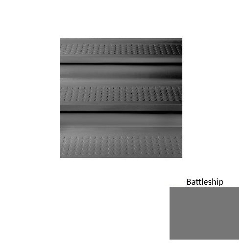 Solid 96 Battleship Vantage With Riser Rubber (Sq) Stair Tread With Dupont Kevlar - Textured