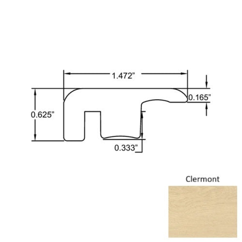 Lakeshore Clermont Laminate Wood Moulding / Trim - 94" End Cap - Embossed