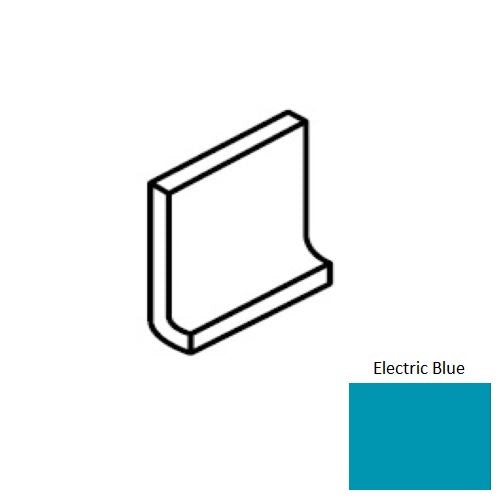 Color Wheel Classic Electric Blue Ceramic Wall Trim - 4 1/4" X 4 1/4" Flat Top Cove Base - Semi Gloss