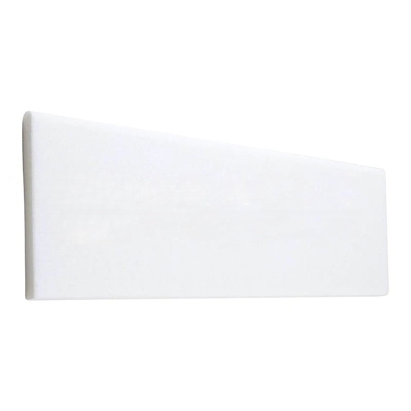 Thassos White Extra Long Side Single Edge Bullnosed Marble Tile