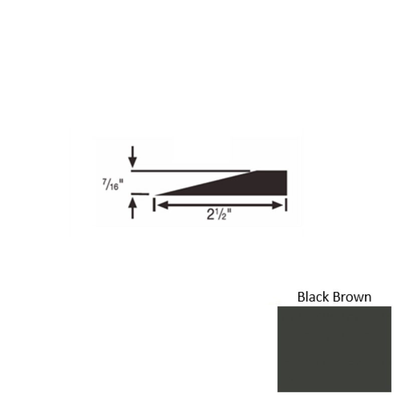 Solid 20 Black Brown Rubber Transitional Reducer - 2 1/2" X 9 Ft (108") X 7/16"
