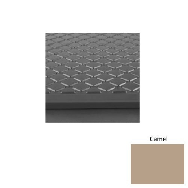 Solid 31 Camel Diamond Rubber (Rd) With Black Abrasive Strip Stair Tread - Textured