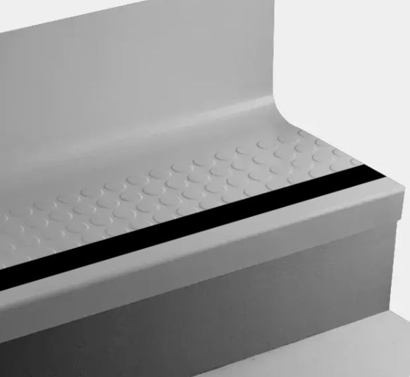 Johnsonite Colonial Grey 19" x 54" Angle-Fit Stair Tread with Riser