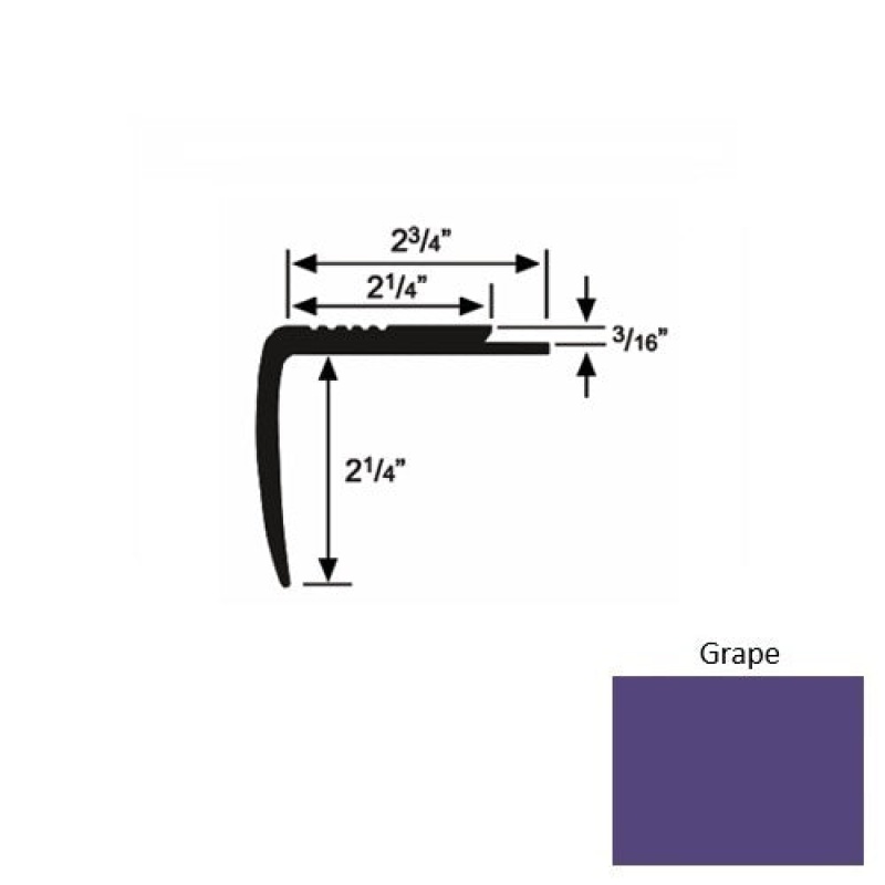 Solid M07 Grape Rubber Modified Underlap Stair Nosing