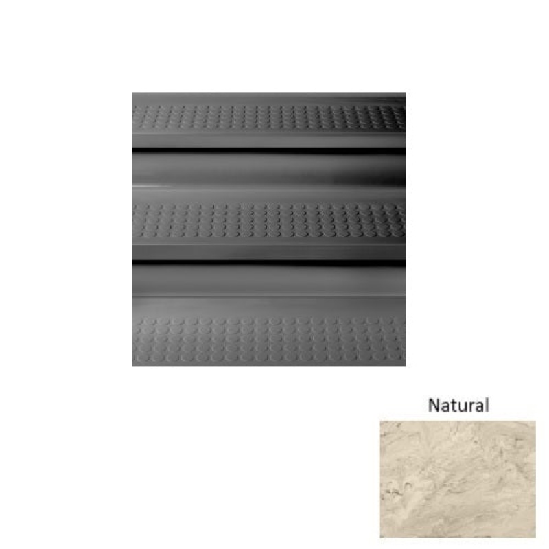 Marbleized 98 Natural Vantage Raised Circular Rubber (Sq) Stair Tread - Textured