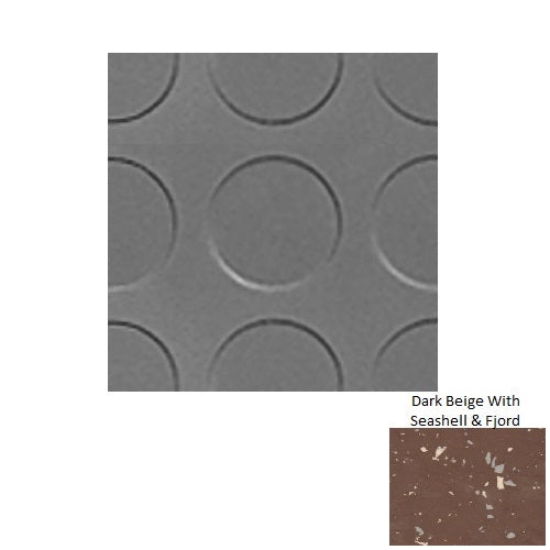 Spextones Dark Beige With Seashell & Fjord Rlt Radial Low Profile Rubber Distinct Designs Tile - Textured - 18" X 18"
