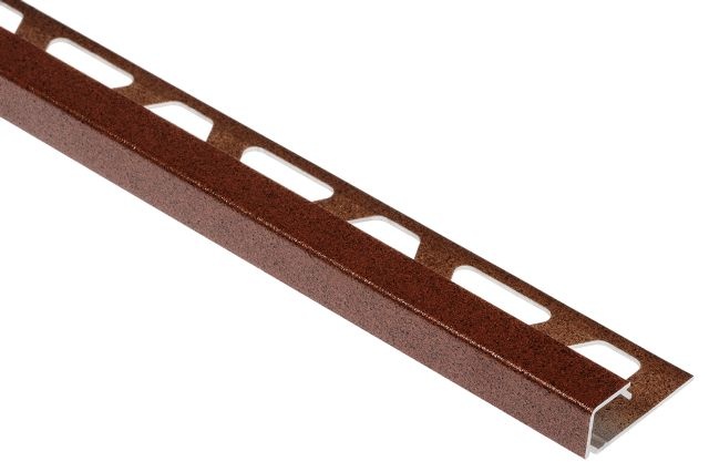 Quadec Metal Square Edge Tile Edging Trim - Rustic Brown Textured Color Coated Aluminum