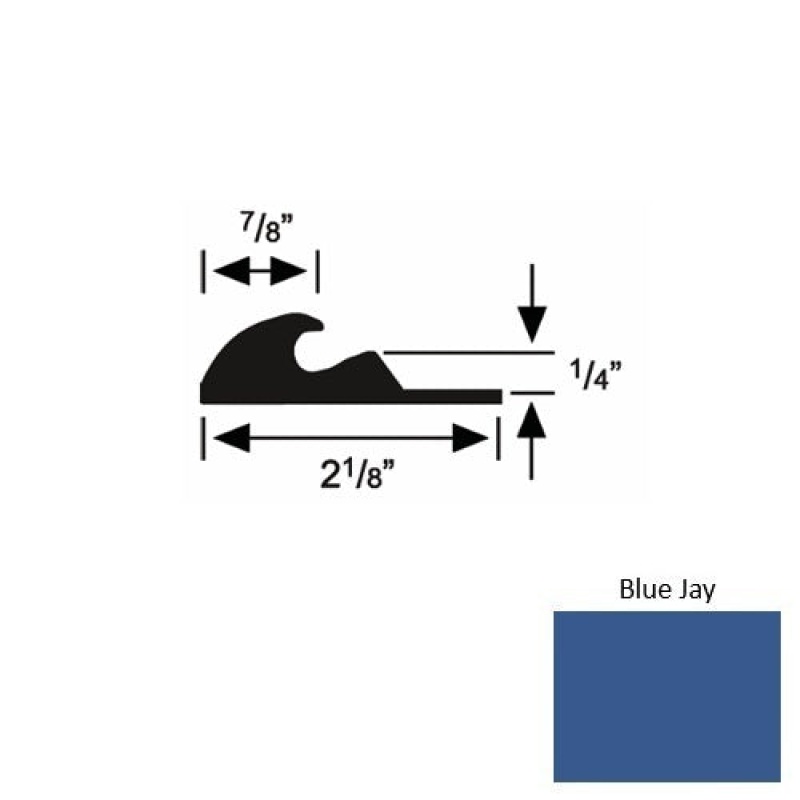 Solid 41 Blue Jay Rubber Tackless Carpet Bar - 2 1/8" X 9 Ft (108") X 1/4"
