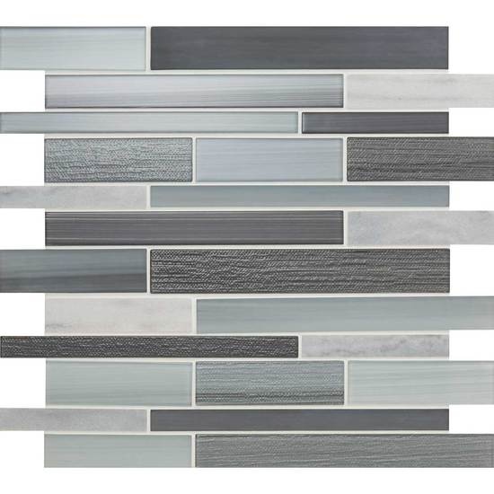 Serentina Zen Stone & Glass Mosaic - Linear - Glossy & Matte
