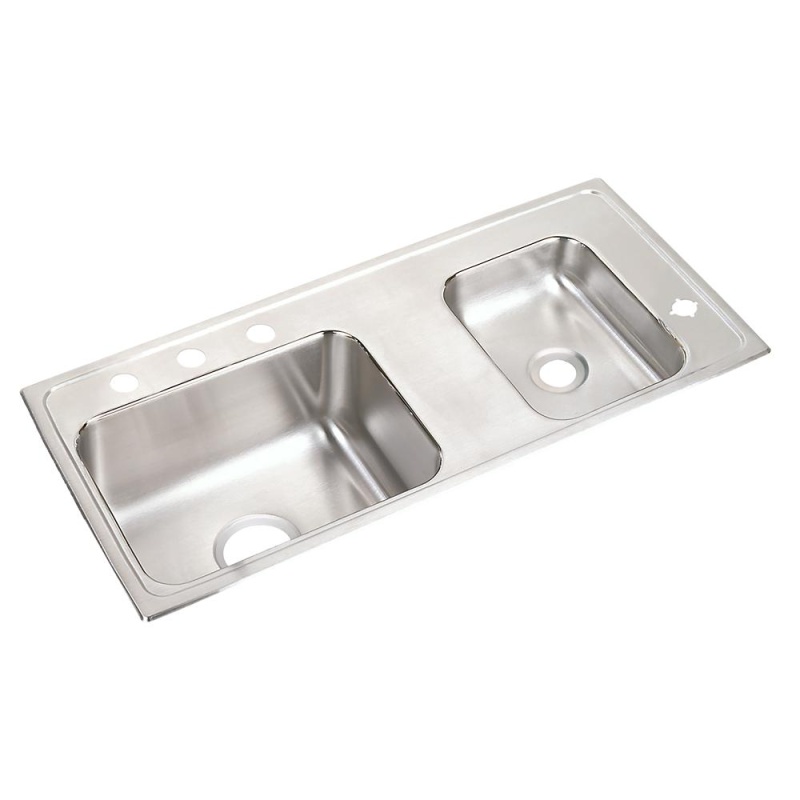 Drkad371740r4 Lustertone Classic Stainless Steel Drop In Double Bowl Kitchen Sink - 37 1/4" X 17" X 4" - Stainless Steel