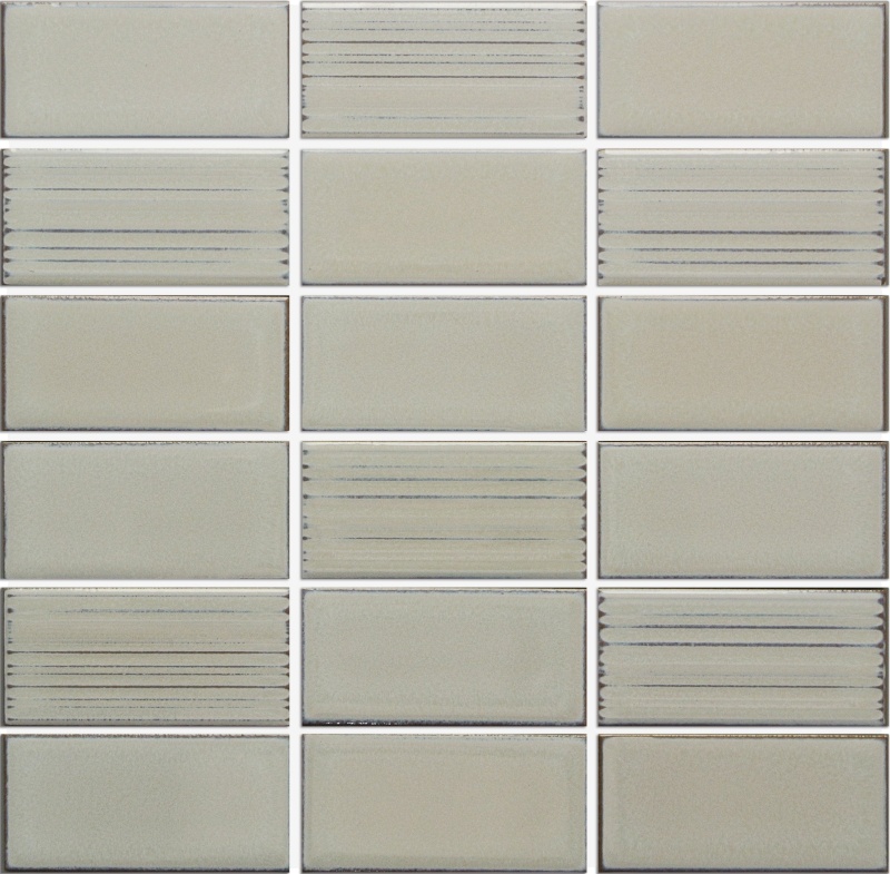 Nagara Silver Ceramic Mosaic - Stacked - Glossy