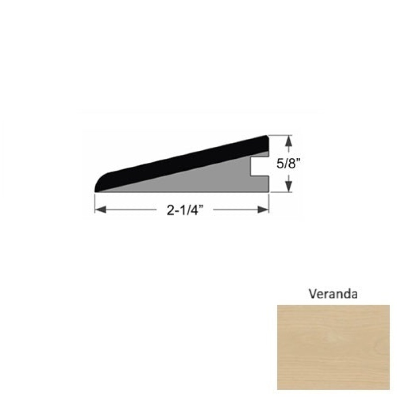 Premio Veranda Hardwood Moulding / Trim - 2 1/4" X 86" Ramp Reducer - Urethane