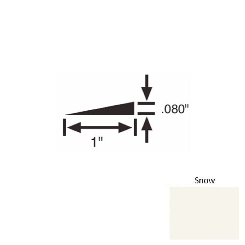 Solid 21 Snow Rubber Reducer Strip - 1" X 9 Ft (108") X 0.080"