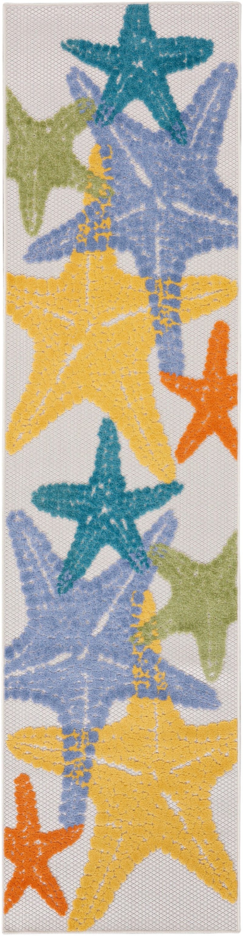 Aloha Alh28 Multicolor 8 Ft Runner Rug