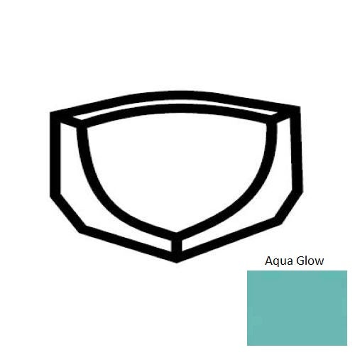 Keystones Unglazed Mosaic Aqua Glow Porcelain Floor & Wall Trim - 1" X 1" Cove Base Incorner Round - Matte
