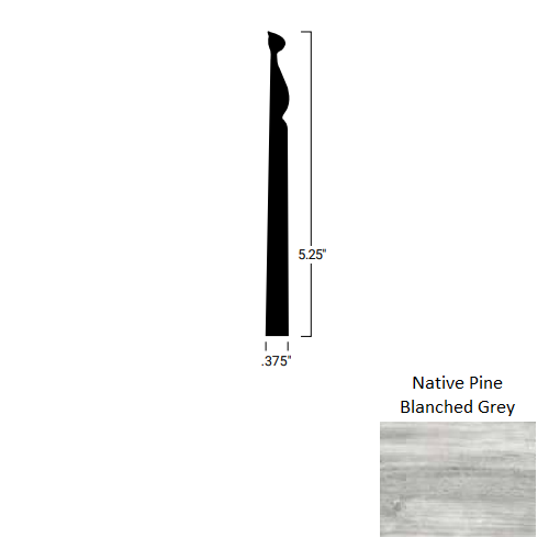 Johnsonite Native Pine Blanched Grey Rubber Masquerade Wall Base