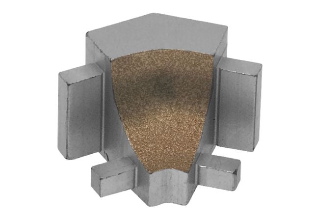 Dilex Ahk 135 Degree Inside Corner Metal Tile Edging Trim - Beige Textured Color Coated Aluminum - 1/2" X 1"