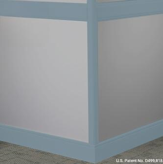Johnsonite Windsor Blue Rubber Moulding / Trim 4" X 8 Ft (96") X 3/8" Millwork Rampart Chair Rail - Millwork Rampart Chair Rail