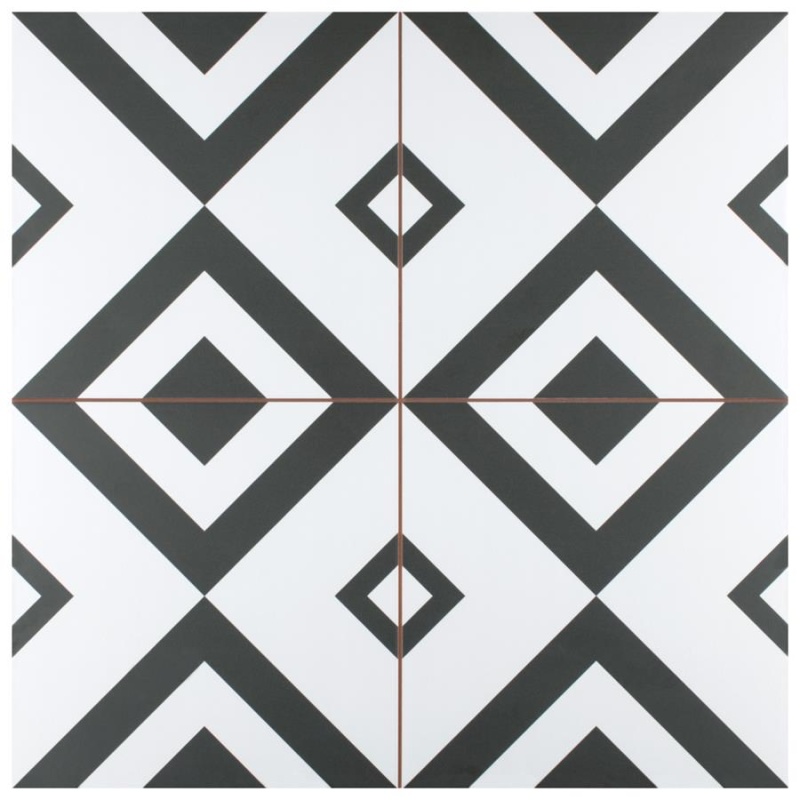 Brixton White Porcelain Tile - Matte - 17 5/8" x 17 5/8"