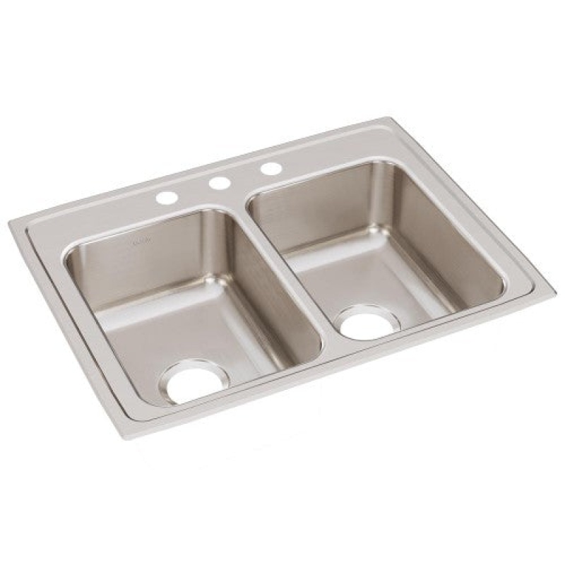 Lustertone Classic Stainless Steel Drop In Double Bowl Kitchen Sink