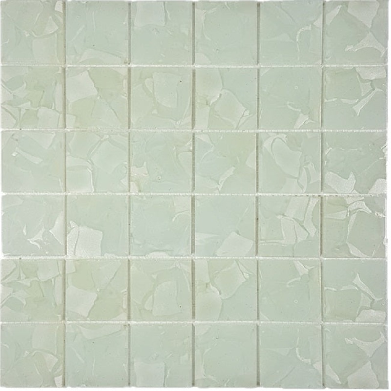 Aquatica Flower Lilies Glass Mosaic - 2" X 2" - Glossy