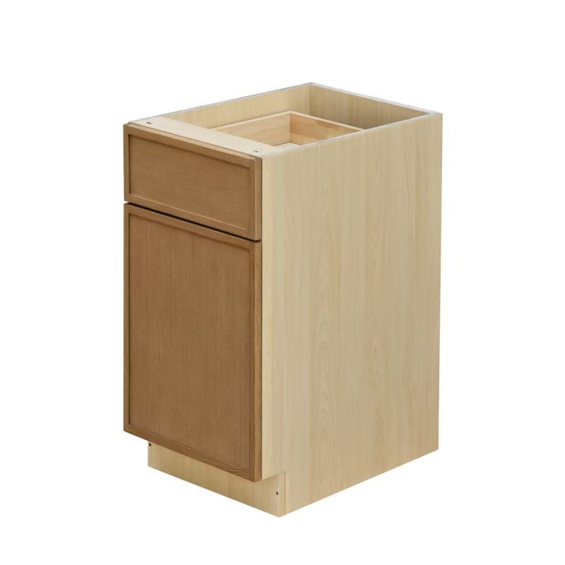 Shady Oak Slim Shaker Wood Kitchen Double Trash Can Base Cabinet - 18" X 24" X 34 1/2" (Assembly Required) - Oak