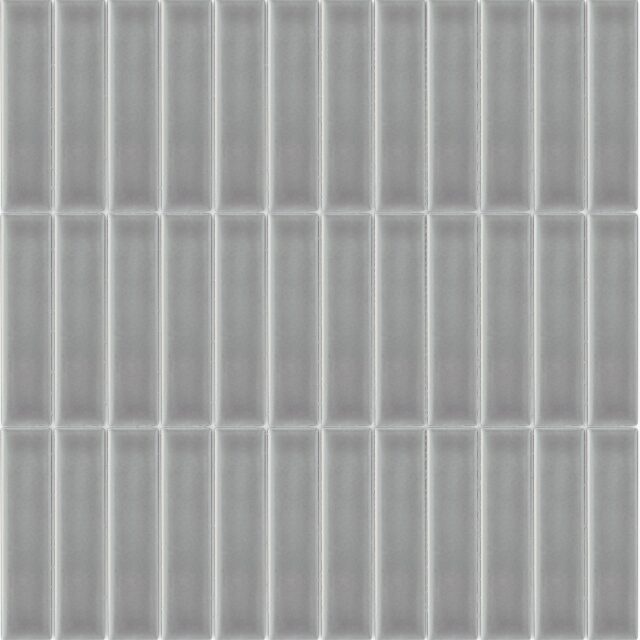 Artisan Grey Ceramic Mosaic - 1" x 4" Stacked - Glossy