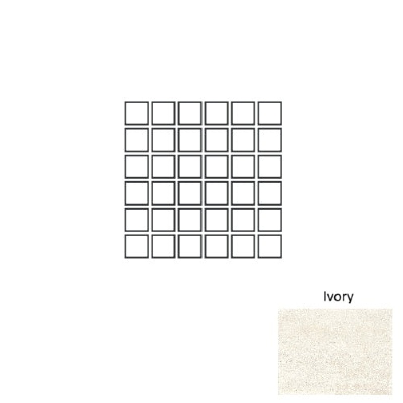 Dea Ivory Porcelain Mosaic - 2" X 2" - Natural