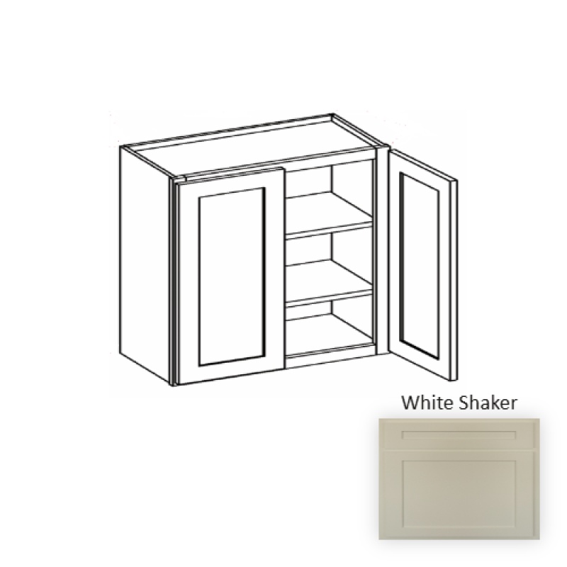 White Shaker Wood Kitchen Wall Cabinet