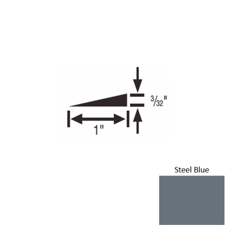 Solid 48 Steel Blue Rubber Reducer Strip