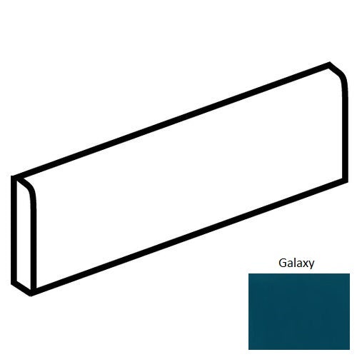 Color Wheel Classic Galaxy Ceramic Wall Trim - 2" X 6" Bullnose 6" Side - Semi Gloss