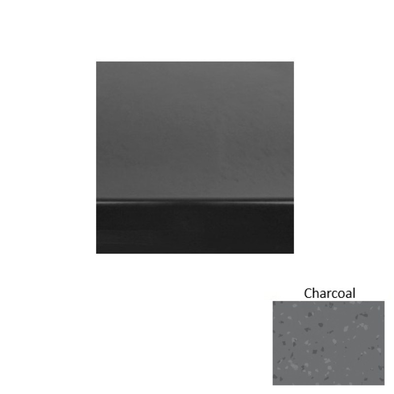 Symmetry 61 Charcoal Heavy Duty Rubber (Rd) Stair Tread With Dupont Kevlar - Smooth