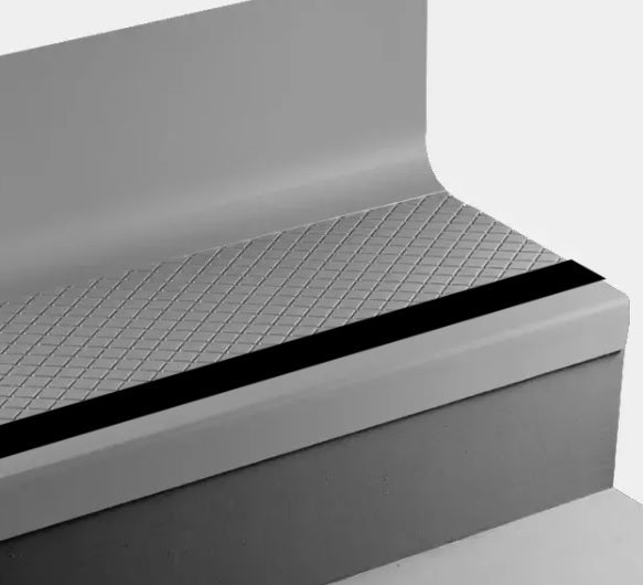 Colonial Grey Diamond Rubber Stair Tread with Riser