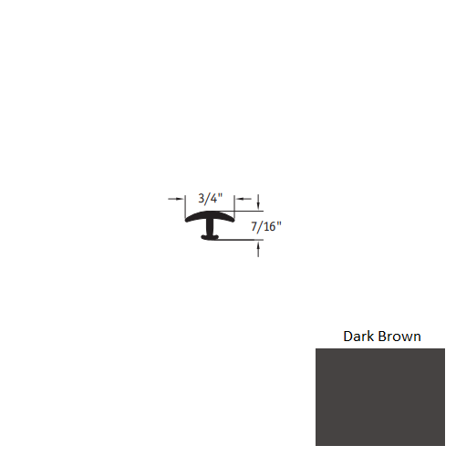 Dark Brown Vinyl T Molding Trim