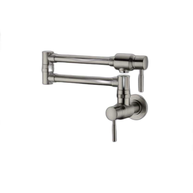 Nile Brushed Nickel Kitchen Faucet - Single Handle / One Hole Retractable Hot And Cold - Brushed Nickel