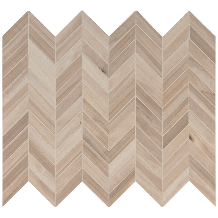 Havenwood Beige Porcelain Mosaic - Chevron - Matte