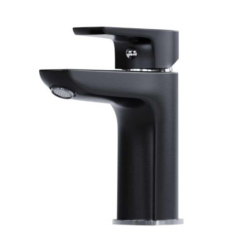 8001 021 10 Chrome / Black Brass Vessel Bathroom Faucet - Single Handle / One Hole - Chrome / Black
