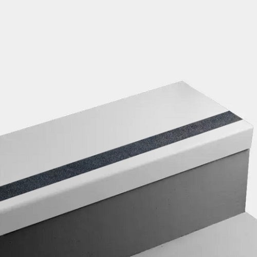 White Hammered Rubber Angle Fit Stair Tread