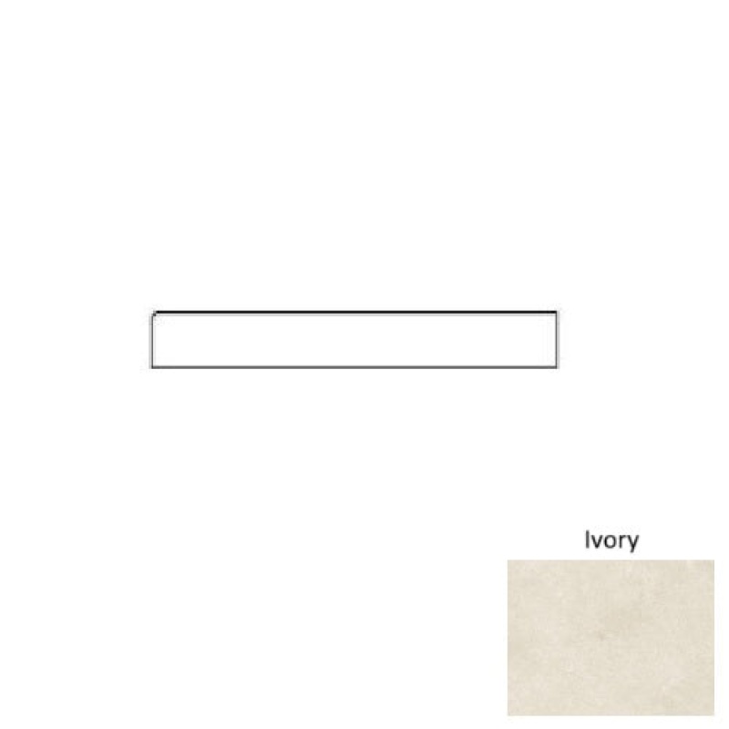 Solida Ivory Porcelain Floor & Wall Trim - 3" X 24" Bullnose - Matte