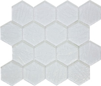 Revere Alabaster Deco Glass Mosaic - 3" Hexagon - Glossy & Matte