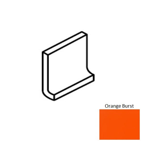 Color Wheel Classic Orange Burst Ceramic Wall Trim - 6" X 6" Flat Top Cove Base - Semi Gloss