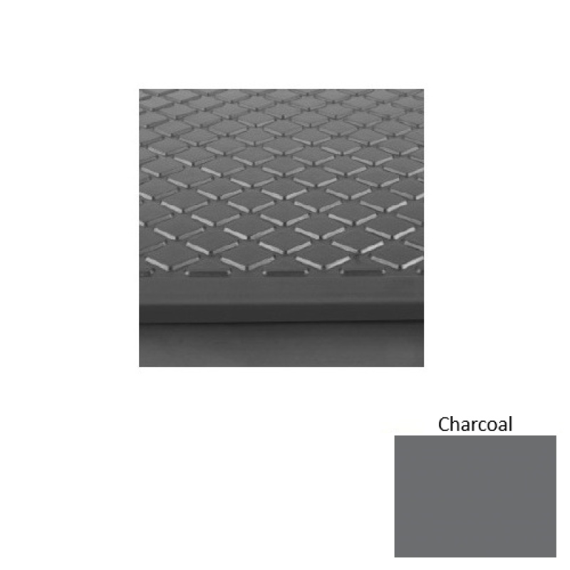 Solid 30 Charcoal Diamond Rubber (Sq) Stair Tread With Dupont Kevlar - Textured