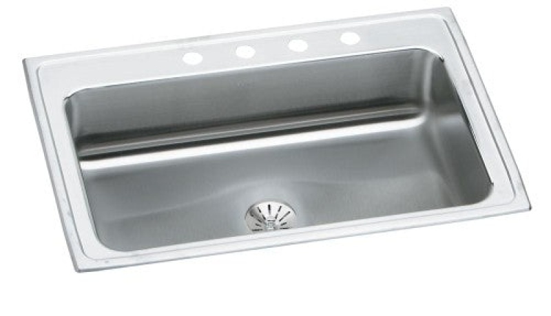 Lrs3322pd2 Lustertone Classic Stainless Steel Drop In Single Bowl Kitchen Sink - 33" X 22" X 7 5/8" With 2 Holes - Stainless Steel