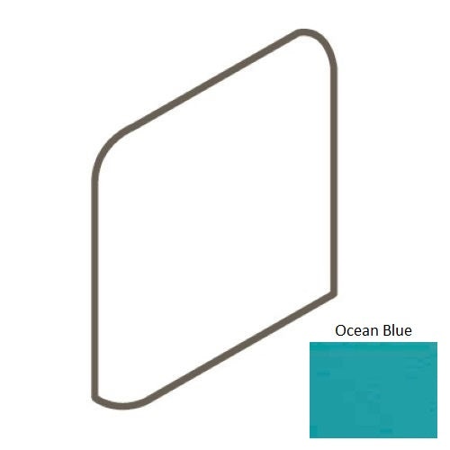 Keystones Unglazed Mosaic Ocean Blue Porcelain Floor & Wall Trim - 2" X 2" Bullnose Outcorner - Matte