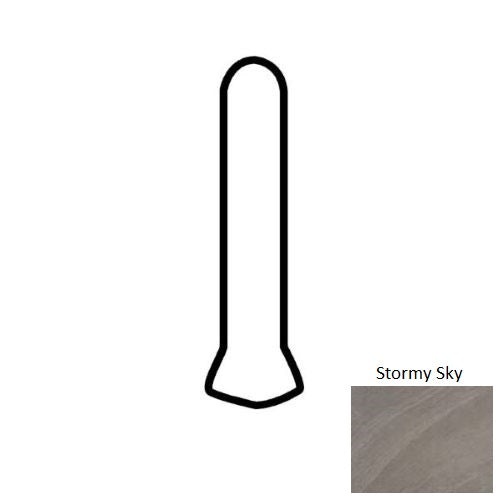 Modern Oasis Stormy Sky Porcelain Floor & Wall Trim - 1" X 6" Cove Base Outcorner - Matte
